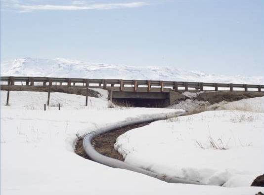 Chevron Phillips Chemical HDPE pipe used in a wastewater replacement project in Fairfield, Idaho
